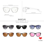 BARCUR Polarized Men’s Fashion Sunglasses – Elliptical Gradient TAC Lens with UV400 Protection – Lightweight Stainless Steel Frame Stylish Summer Eyewear for Travel Driving & Outdoor Gift Occasions Stevvex