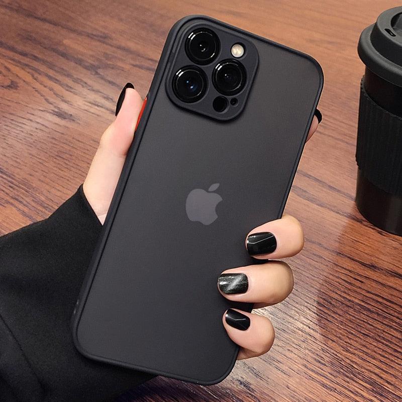 Luxury Shockproof Armor Phone Case For iPhone 11 12 13 14 Pro Max Silicone Clear Hard Cover Protective Hard Back Cover with Soft Edge Bumper Shockproof Anti-Drop Case For iPhone Stevvex