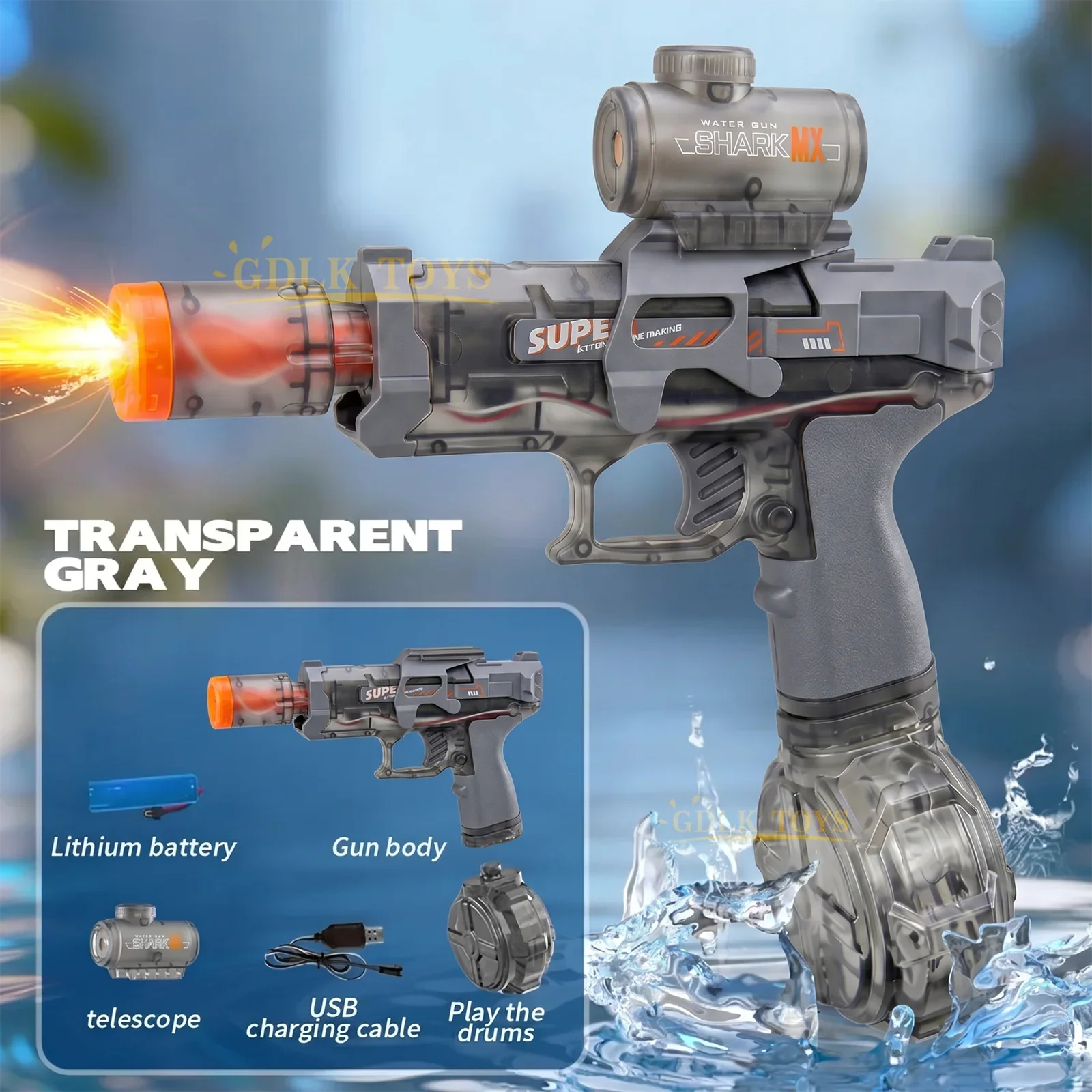 Electric Water Guns For Adults Powerful Squirt Automatic Water Suction Water Blasters Summer Outdoor Beach Toy For Boys Kid Gift