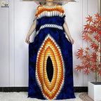 2024 Latest Muslim Sets Women Clothing Cotton Floral Loose Dashiki Long Dress African Abaya Dubai Traditional Islamic Clothing
