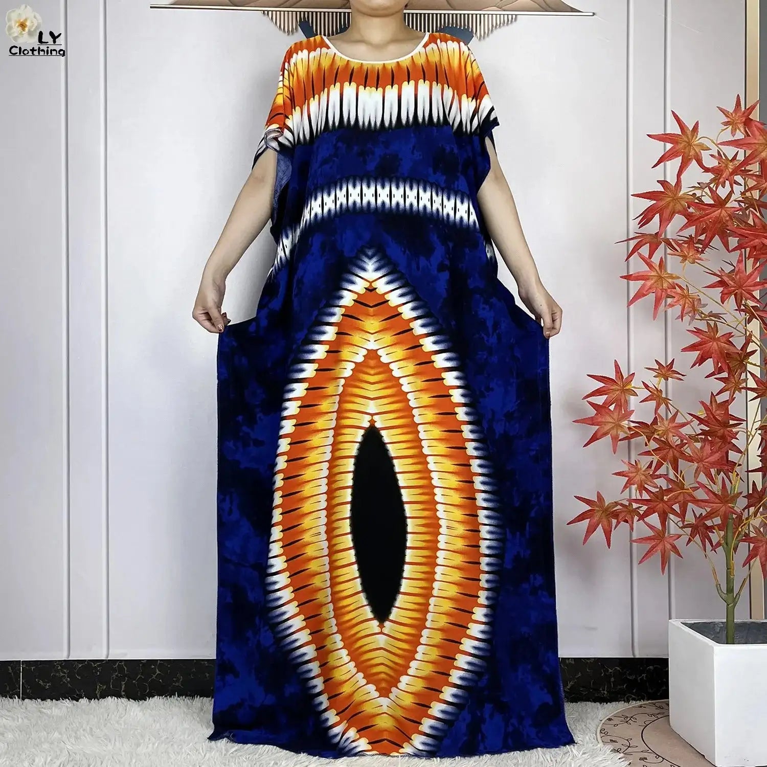2024 Latest Muslim Sets Women Clothing Cotton Floral Loose Dashiki Long Dress African Abaya Dubai Traditional Islamic Clothing