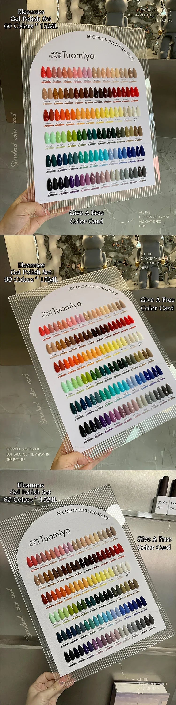Eleanuos Popular gel Polishing 60PCS Mixed Varnish Soaking Rainbow Semi Permanent Shining Four Season Nail UV LED Salon gel 15ML Lootquake LLC