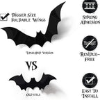 Halloween Decoration 3D Black PVC Bat Halloween Party DIY Decor Wall Sticker Bar Room Halloween Party Scary Decos Props Lootquake LLC