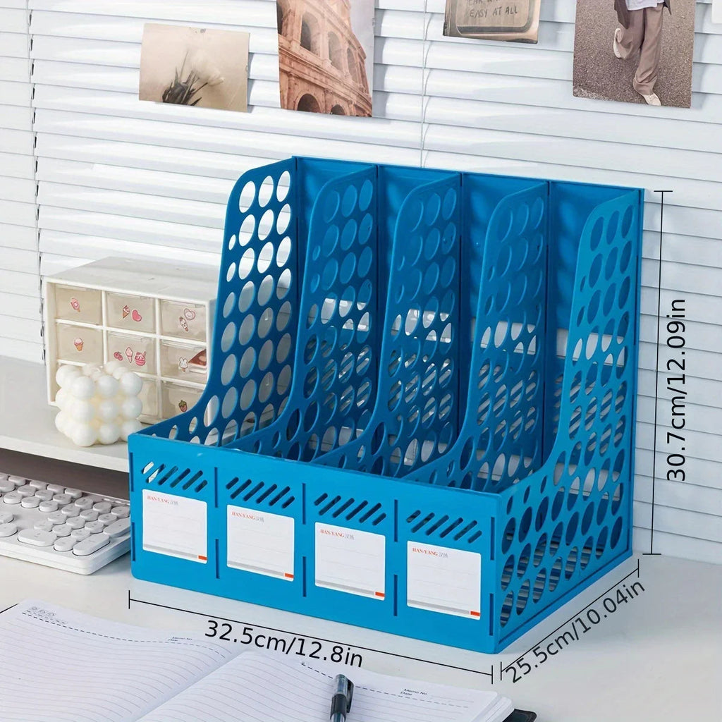 Detachable A4 Document Organizer - Desktop Bookshelf & File Holder, Durable PP Material, Office Supplies Storage Rack Lootquake LLC