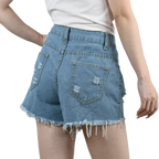 3pcs Women's High Waist Denim Shorts 2025 Summer Black Blue White Hot Pants Ripped Jeans Shorts Woman Short Trousers Streetwear