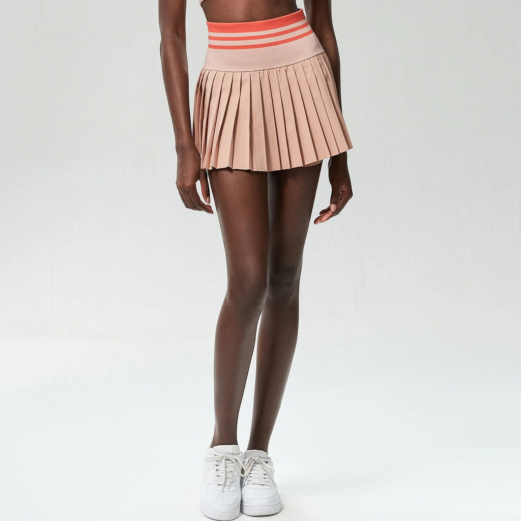 High-Waist Pleated Skort with Pockets for Active Women
