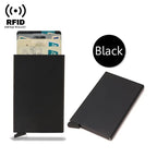 Rfid Credit Card Holder Metal Thin Slim Smart Wallet Men Women Wallets Pop Up Minimalist Small Black Purse Mini Walets for Men Lootquake LLC