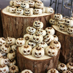 20 creative Halloween white pumpkins, outdoor garden bonsai decoration filled with pumpkin ornaments, home micro landscape decor