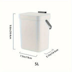Space-Saving Quiet-Close Trash Can - 3/5L, Eco-Friendly Sealed Bin For Kitchen & Office, No Electricity Needed Lootquake LLC