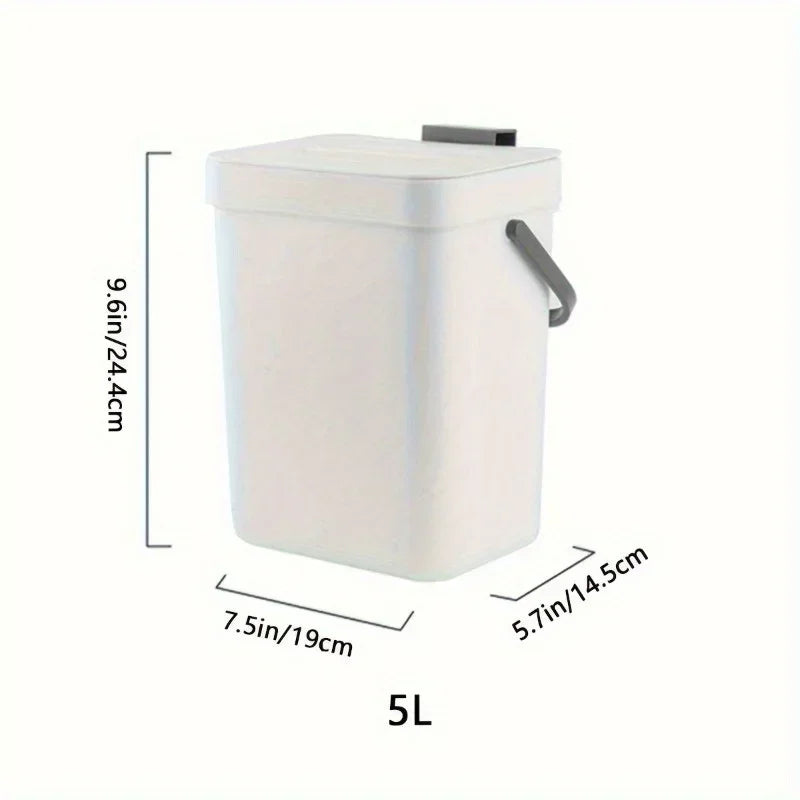 Space-Saving Quiet-Close Trash Can - 3/5L, Eco-Friendly Sealed Bin For Kitchen & Office, No Electricity Needed Lootquake LLC