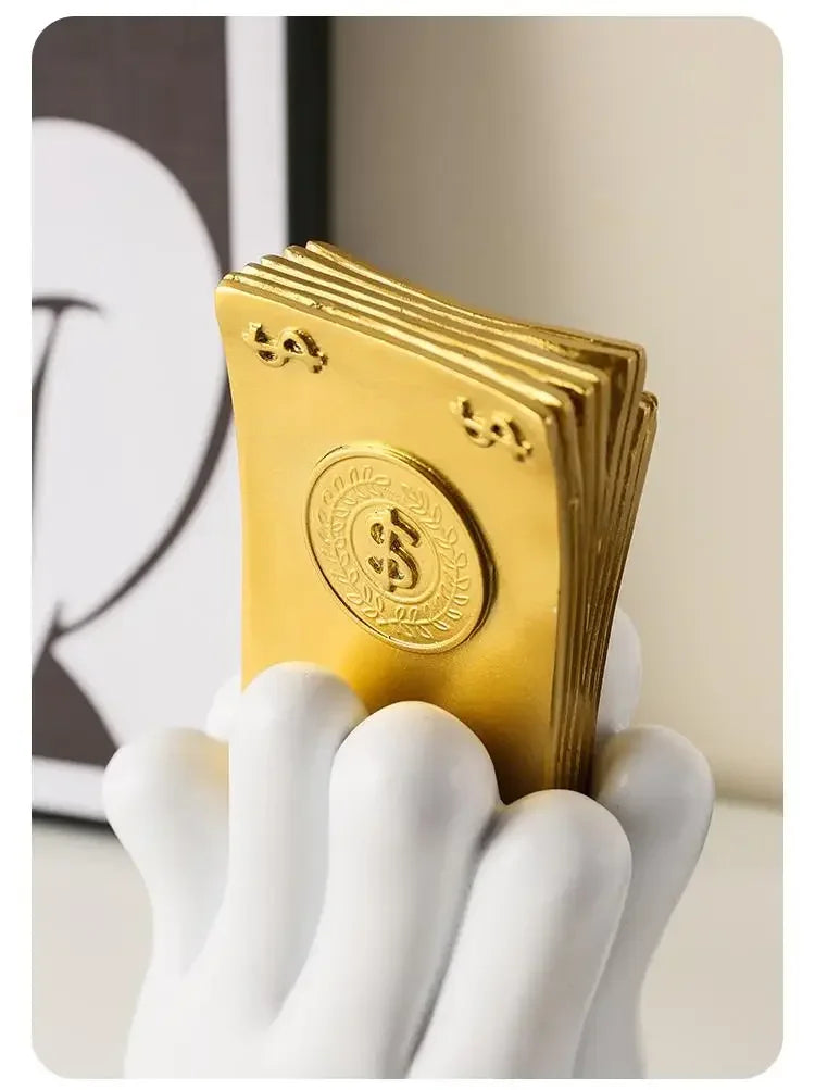 Aesthetic Hand Figurines Worship Money Creative Resin Sculpture Art Hand Statue Luxury Livingroom Decoration Desk Accessories Lootquake LLC