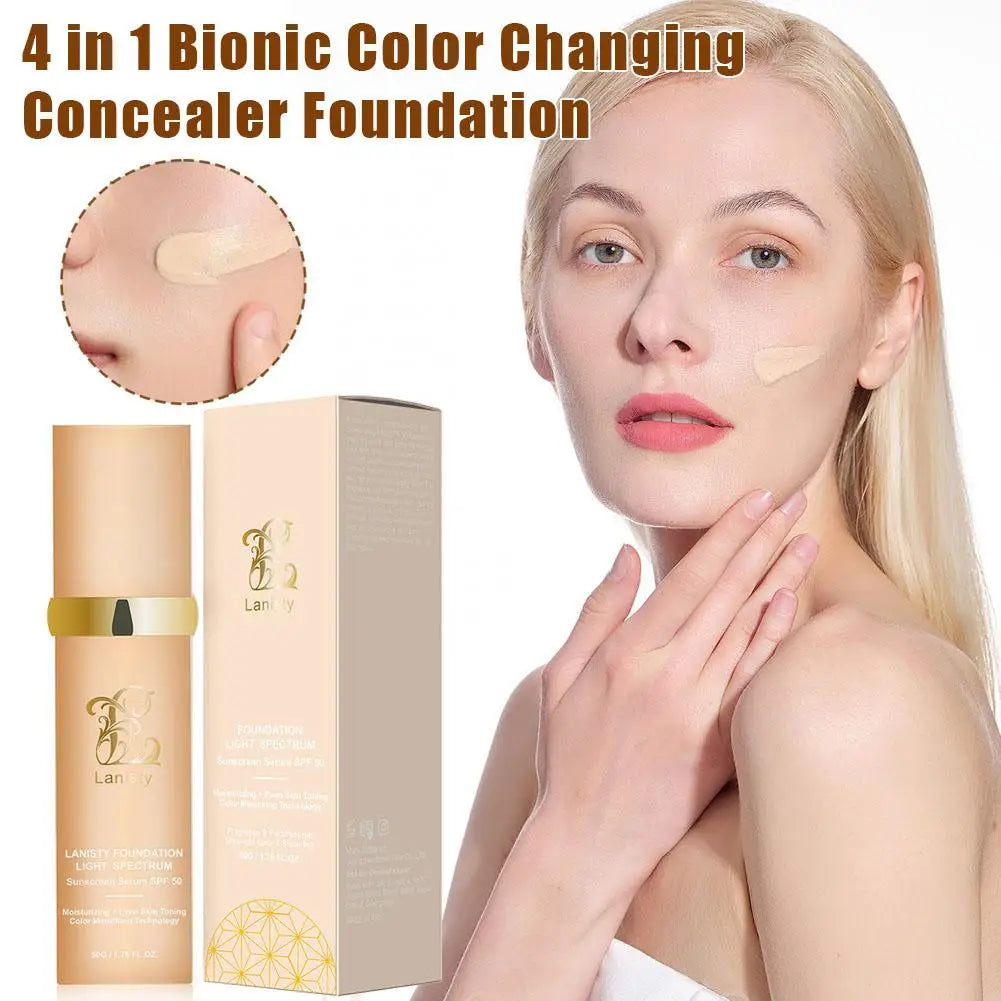 4 In 1 Biomimic Foundation Spectrums Biomimic Light Spectrums Foundation With SPF50+ Longwearing Changing Concealer Foundation Lootquake LLC