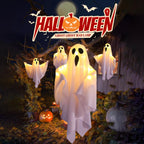 Halloween Ghost Hanging Decorations Halloween Hanging Light Up White Flying Ghosts Tree Window Wall Scary Ornament 50X40cm Lootquake LLC