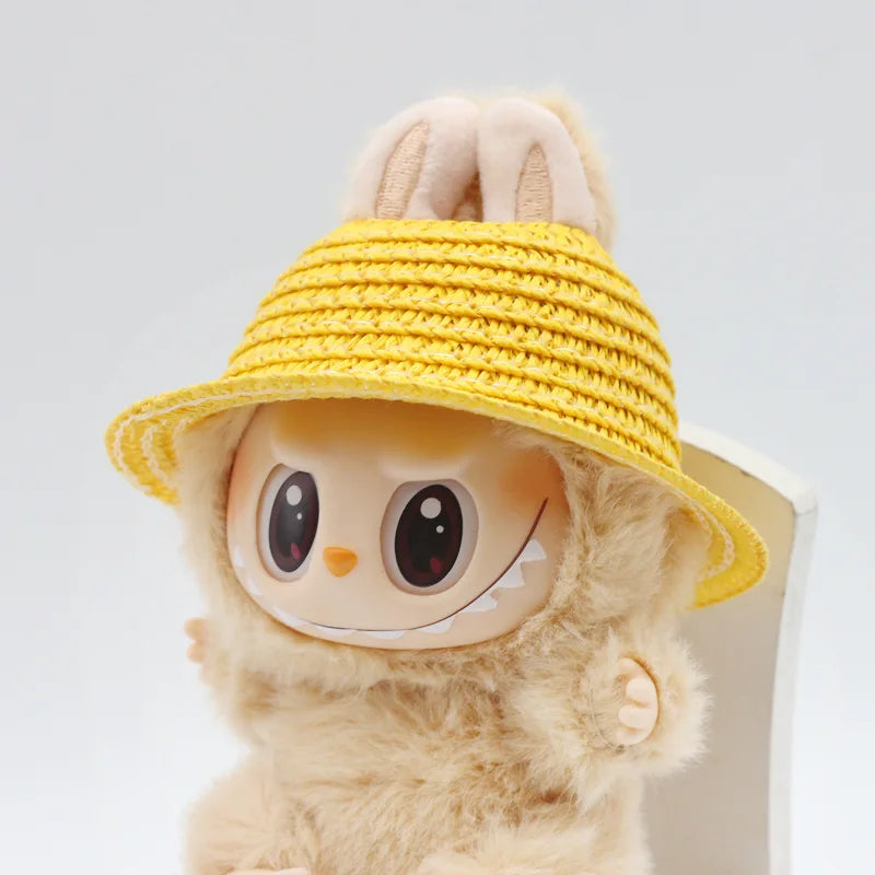 Labubu Hat Open Top Straw Hat Woven Hat Labubu Party Clothing Accessories Countryside Style Labubu Outfit for Sitting Party Lootquake LLC