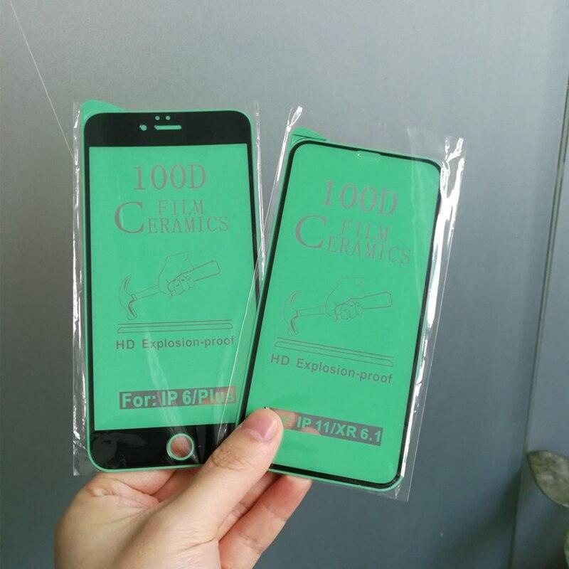 3PCS 100D Ceramic Protective Glass For iPhone 14 13 12 Mini 11 Pro XR XS Max X 8 7 Plus SE 2020 Soft Screen Protector Film Series Tempered Glass Screen Protector Stevvex