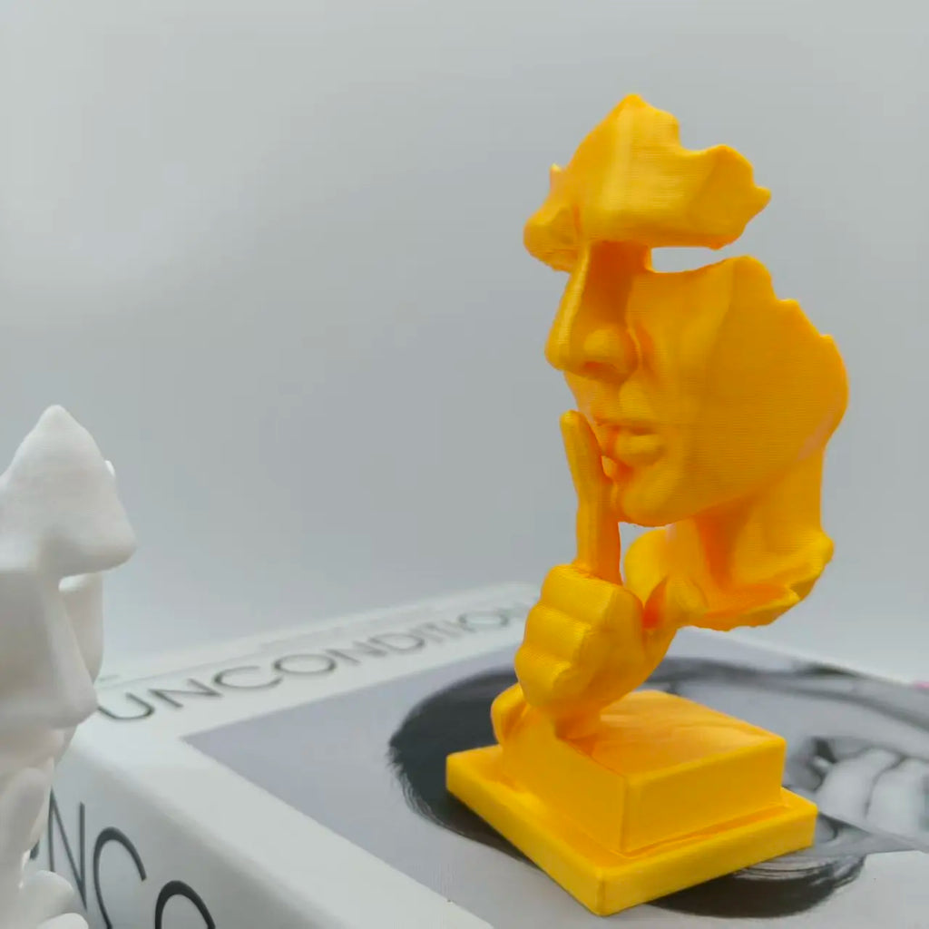 Sixiangjia Statue, Silence Is Golden Abstract Art Statue, 3D Printing Durable Plastic, Modern Plastic Home Sculpture, Simple Design High-Quality Ornaments, Home Office Desktop Decorations, Christmas Easter Halloween Creative Lootquake LLC