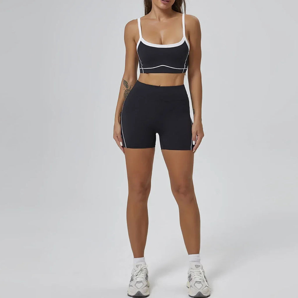 FlareLift Yoga Set: High-Waist Pants & Backless Bra THRIXINE