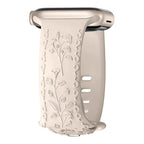 Apple Watch Silicone Band - Floral Engraved - Stylish Design - SJB-DIAMOND ELITES
