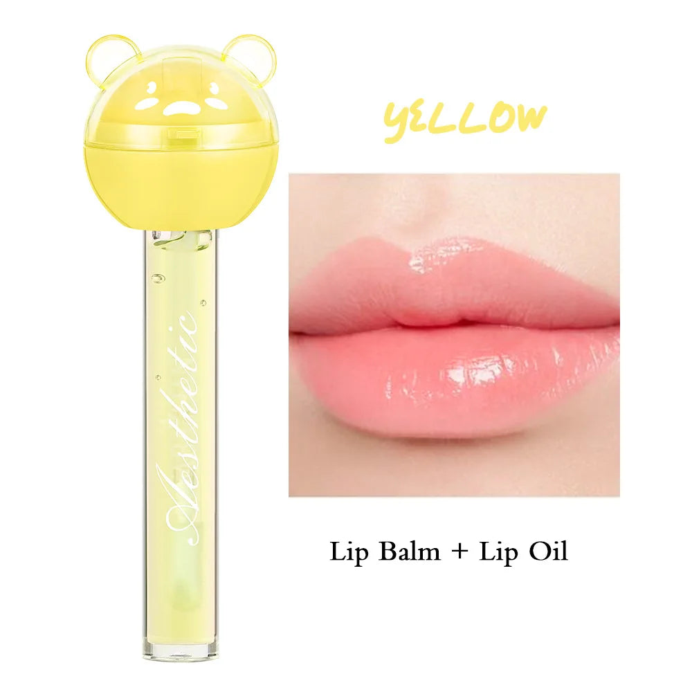 2 In 1 Cute Lollipop Lip Gloss Moisturizing Lip Plumper Lip Balm Lipstick Mineral Oil Lip Nutritious Lips Care Makeup Cosmetics Lootquake LLC