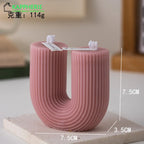 U Shaped Candle Scented Candles Ribbed Aesthetic Home Decorative Candles Smokeless Personalized Candles Guest Gift Lot Lootquake LLC