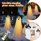 Lighted Spooky Ghost Decor Scary Standing Ghost with LED String Lights Home Porch Garden Yard Lawn Party Halloween Decorations Lootquake LLC
