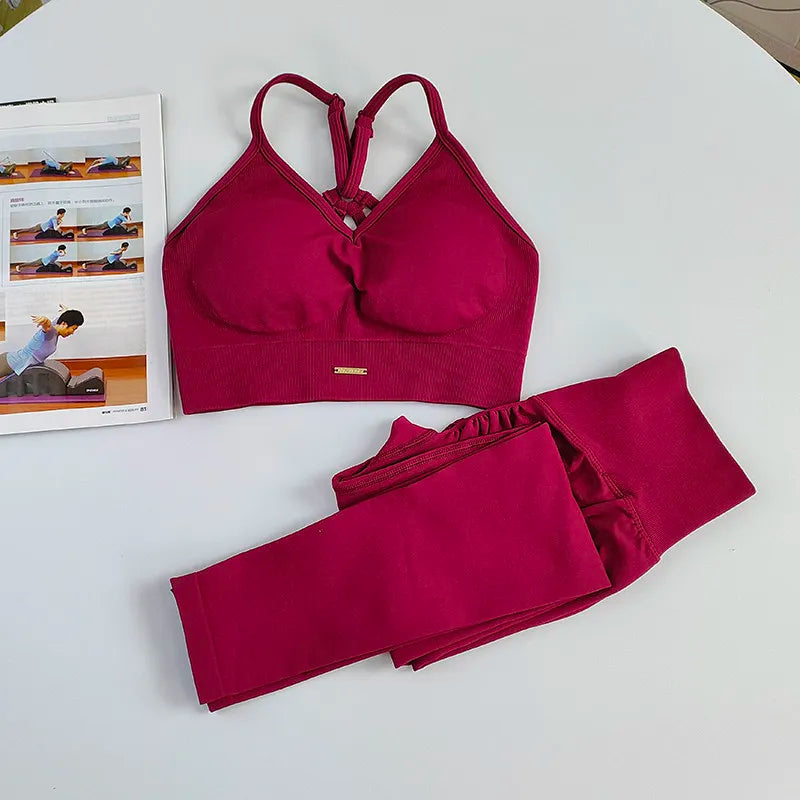 Women's Seamless High Waist Yoga Gym Set THRIXINE