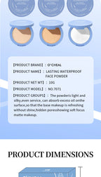 Ocheal Matte Face Setting Powder Oil-control Lightweight Radiant Foundation Pressed Powder Face Full Coverage Makeup Cosmetic Lootquake LLC