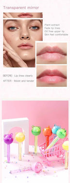 2 In 1 Cute Lollipop Lip Gloss Moisturizing Lip Plumper Lip Balm Lipstick Mineral Oil Lip Nutritious Lips Care Makeup Cosmetics Lootquake LLC
