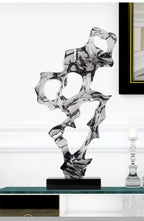 Abstract Art Sculpture Electroplating Transparent Resin Craft Model Modern Home Decor LivingRoom Office Desktop Statue Ornaments Lootquake LLC