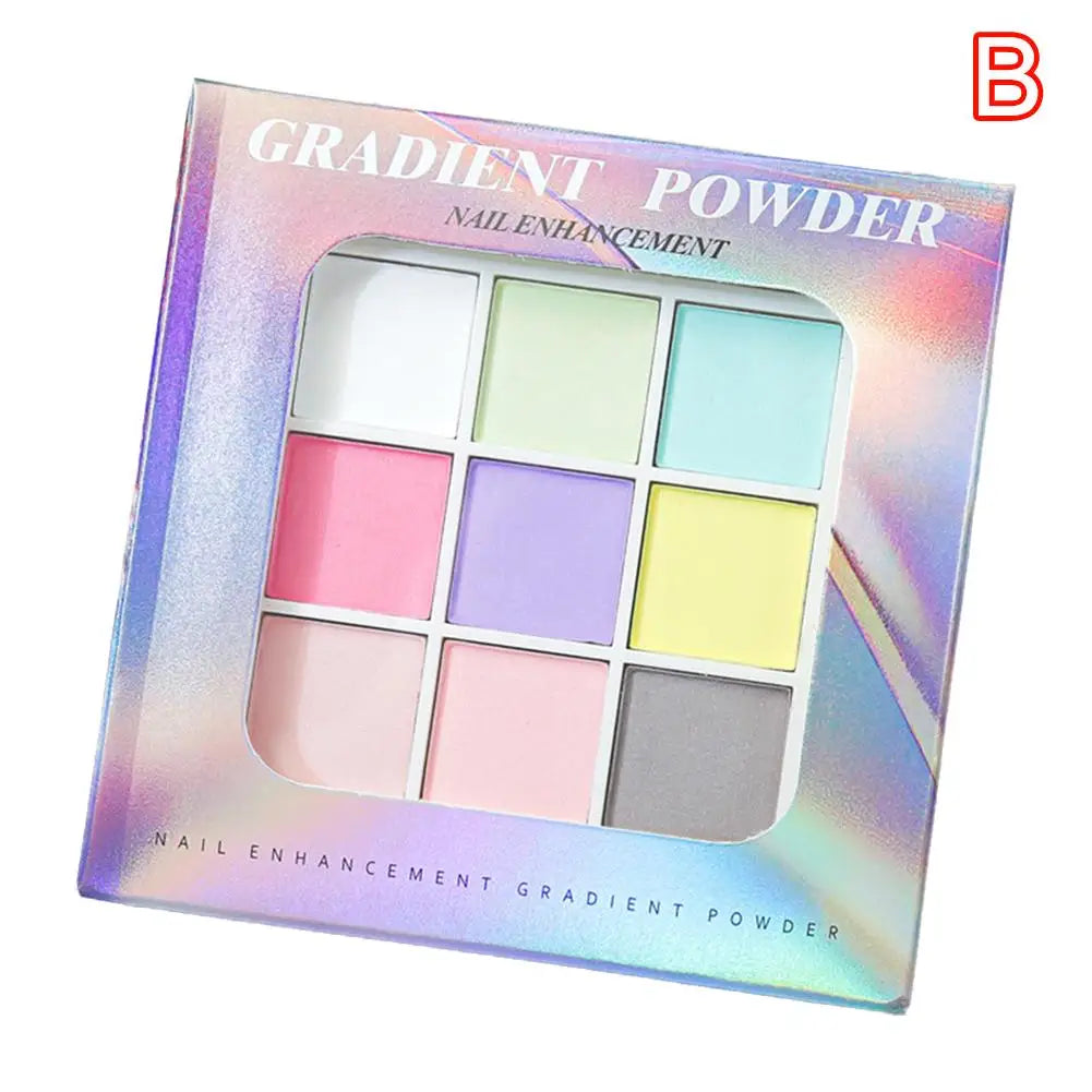 9Colors Solid Patting Nail Powders UV Polish Decoration Shimmer Fine Glitter Gradient Matte Pat Pat Manicure Polish Deco Powder