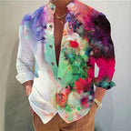 Men's shirt long-sleeved colorful fashion cardigan shirt Hawaiian 3D printed shirt XS-6XL super large size shirt soft fabric Lootquake LLC