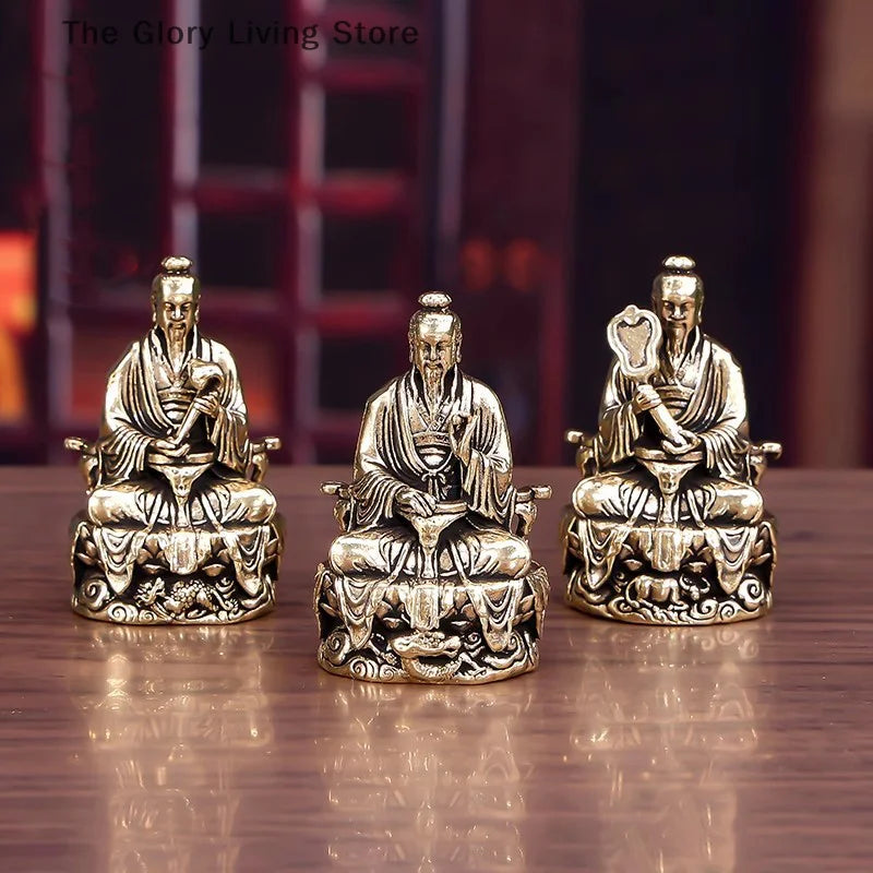 Sanqing Tianzun Statue Chinese Taoism Taishang Laojun Crafts Ornament Sculpture Carving Statue Collection Home Decor