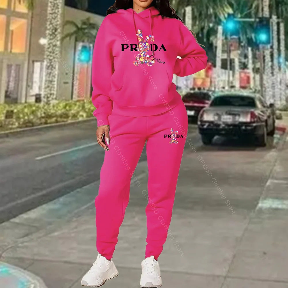 Women's Luxury Oversized Tracksuit 2-Piece Set THRIXINE