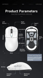 Attack Shark X3Pro Wireless  Gaming Mouse PixArt PAW3395 26000dpi Bluetooth Optical Mouse Tri-Mode Connection Macro Gaming Mouse Lootquake LLC