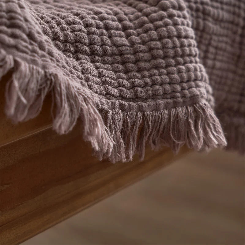 Maillard Cotton Blankets Four Layers Of Gauze Sofa Cover Blanket With Tassel AB Side Office Nap Decorative Bed Muslin Blanket Lootquake LLC