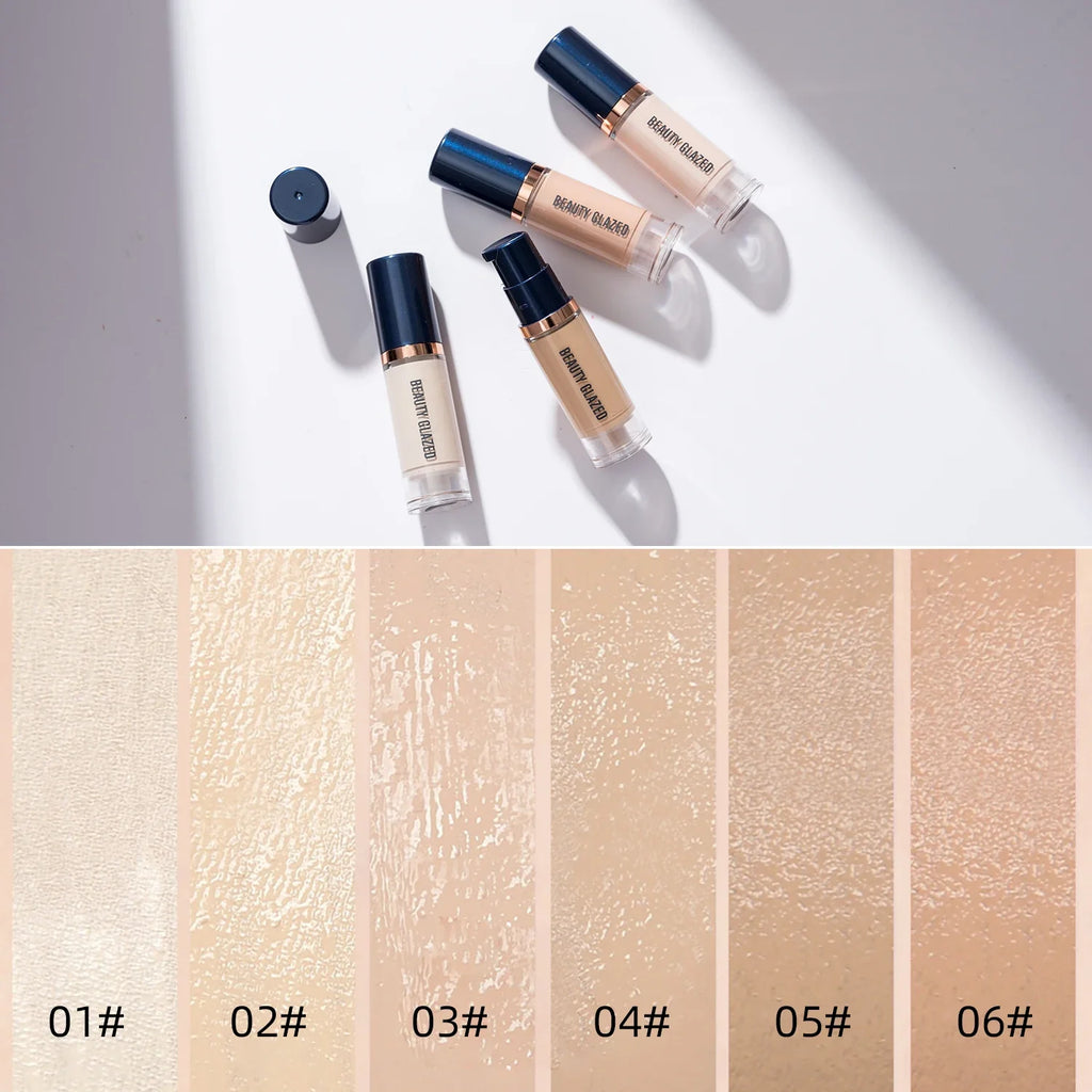BEAUTY GLAZED 6 Color Liquid Foundation,Full Coverage, Long-Lasting, Waterproof, Natural Effect,Hydrating Lootquake LLC