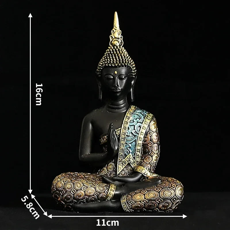 Large Buddha Statue Thailand Buda Buddha Sculpture Green Resin Handmade Buddhism Hindu Fengshui Figurine Meditation Home Decor Lootquake LLC