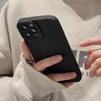 High-end Black Shockproof Silicone Phone Case For iPhone 13 12 Pro 11 Pro Max For Men Protect Lens Cover Compatible with iPhone Silicone Rubber Case Comfortable Grip Stevvex