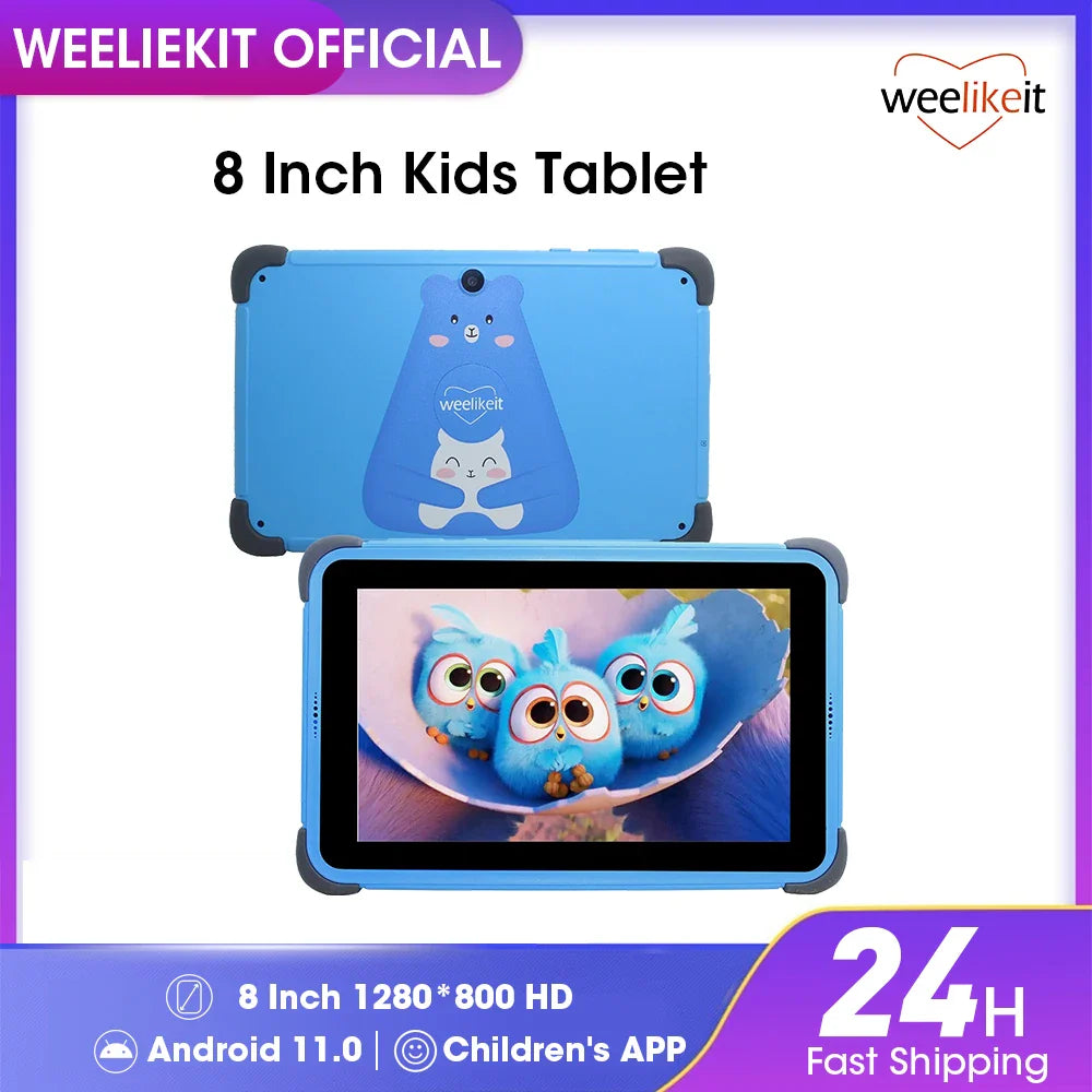 weelikeit 8 Inch Kids Tablet for Child Android 11 1280x800 IPS Children Study Tablet 2GB 32GB Quad Core 4500mAh Wifi with Stand Lootquake LLC