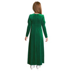Girls Velvet Medieval Princess Dress Long Sleeve Renaissance Retro Robe Ancient Roman Long Dress for Halloween Carnival Party