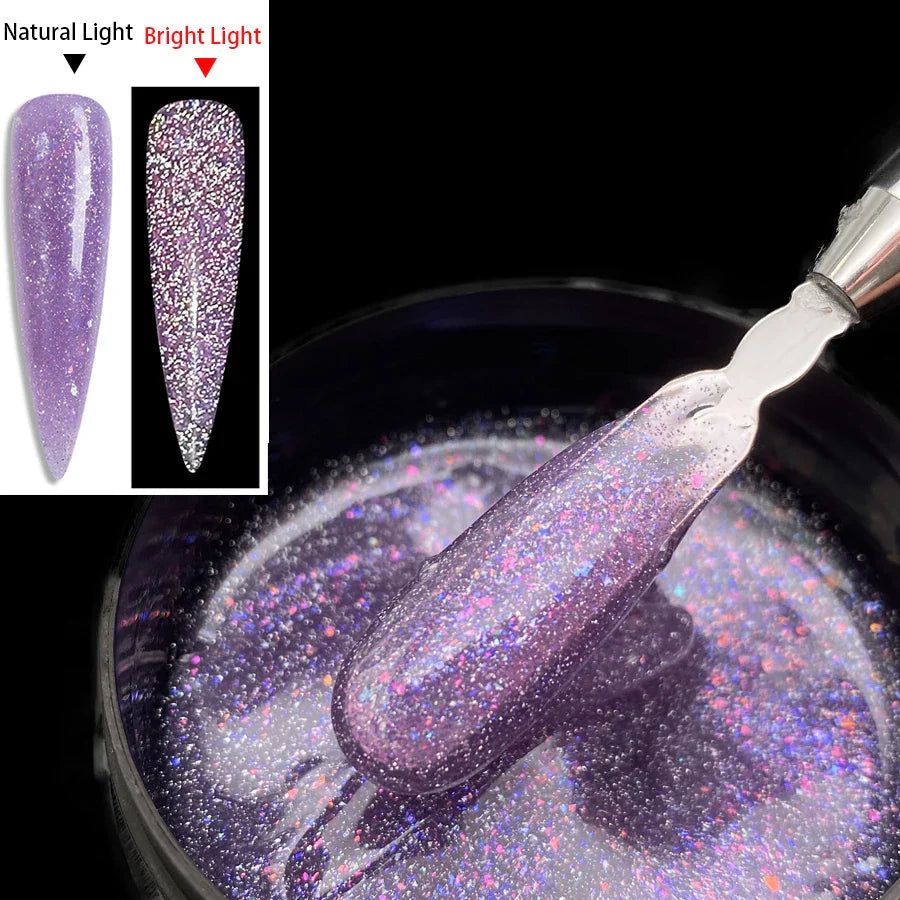 Jillnails 100g Glitter Shimmer Milky Hard Gel Builder Nail for Nails ExtensionsRoyal Blue Pink  UV LED Camouflage  Selfleveling Lootquake LLC