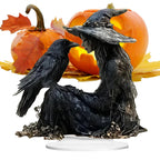 Halloween Desk Decor 2D Acrylic Indoor Tabletop Sign Gothic Witch Crow Ornament for Halloween Dorm Nightstand Studio Shelf Lootquake LLC