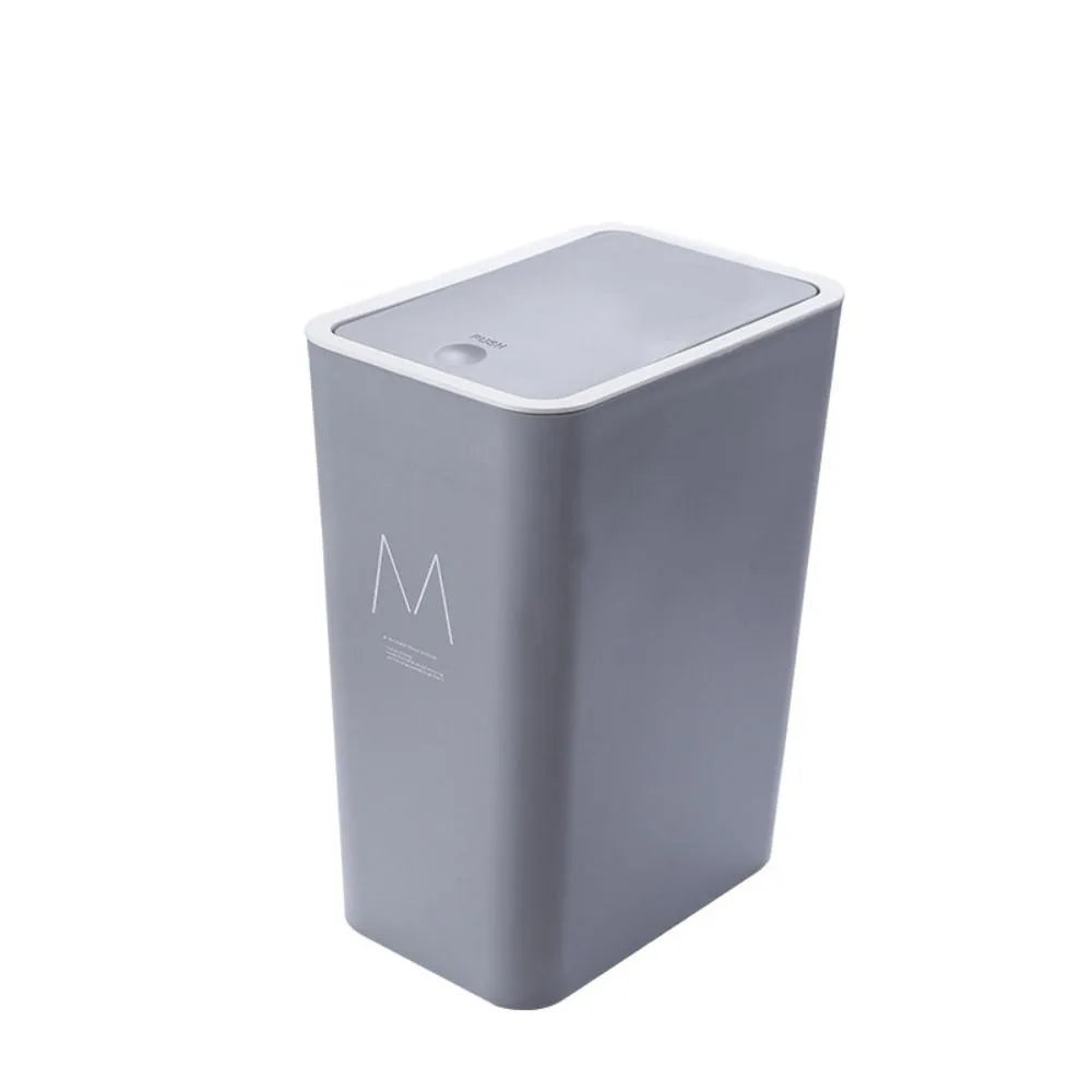 15/10L Bathroom Kitchen Trash Can with Lid Press-type Waste Bins Living Room Toilet Nordic Rectangular Garbage Bin Wastebaskets Lootquake LLC