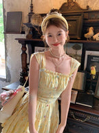 Lolita Kawaii Y2k Colorful Dot Print Dress Women Sweet Sleeveless Mini Dress Outwear One Piece Dress Korean Fashion Clothing