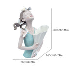 New Butterfly Girl Sculpture Vase Bust Model Art Modern Storage Statues Home Living Room Desktop Decor Character Figurine