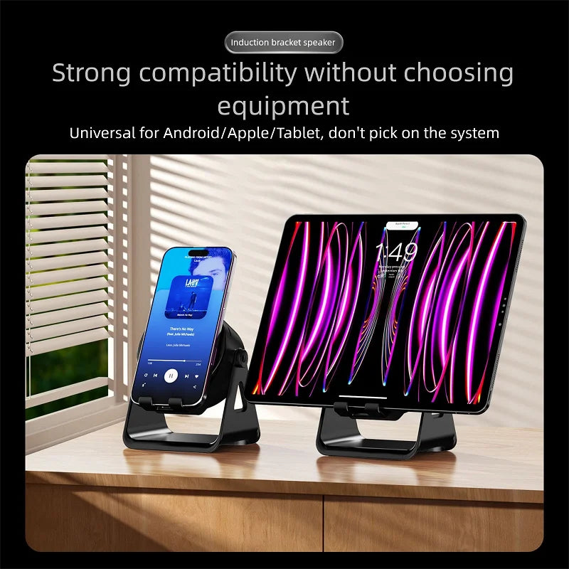 Bluetooth Speaker Adjustable Desktop Lazy Tablet Bracket Support Portable Wireless Speaker Phone Holder Stand with RGB Light Lootquake LLC