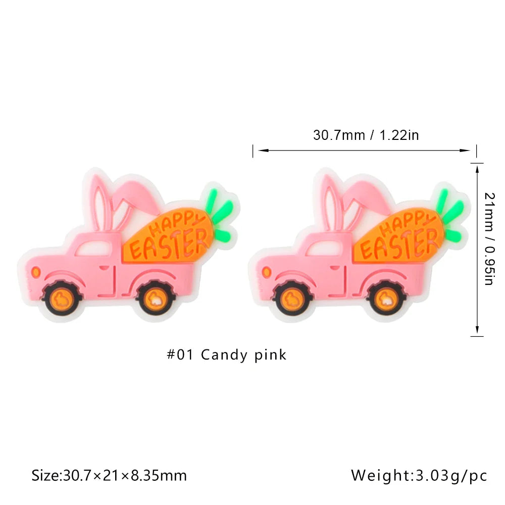 Kovict 5/10Pcs New Focal Silicone Beads Easter Series Bead For Jewelry Making DIY  KeyChain Bracelet Necklace Pen Accessories Lootquake LLC