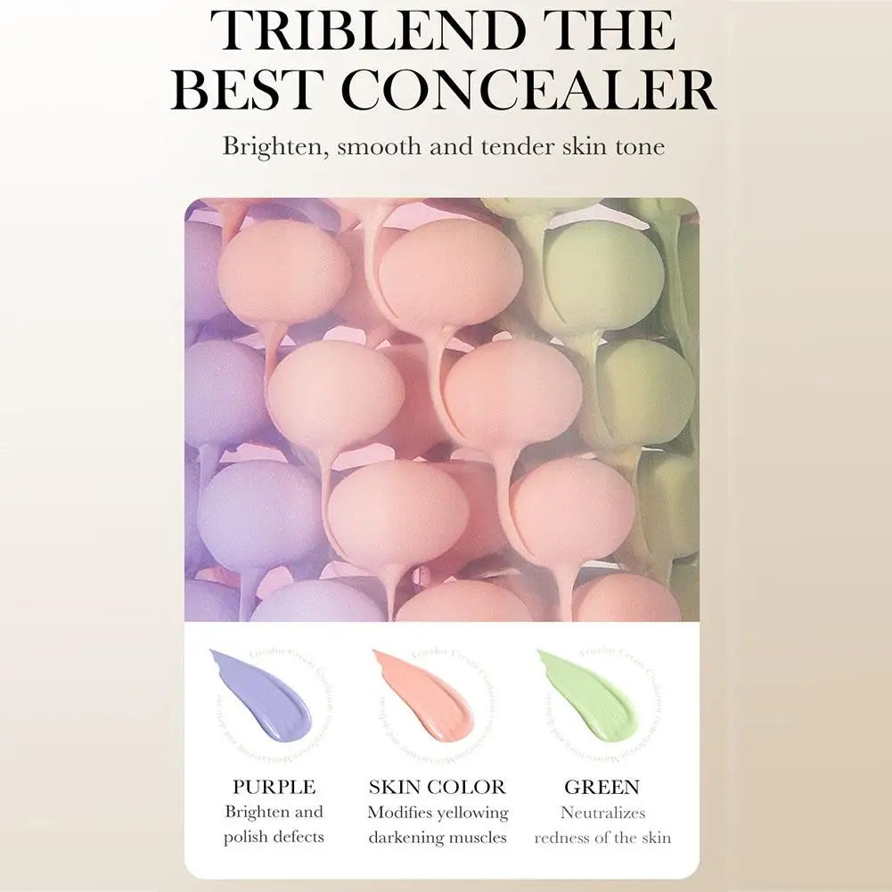Face Makeup Primer Tri-color Cream Contour Color Isolation Waterproof Makeup Foundation Natural Makeup Base Cream 40g Lootquake LLC
