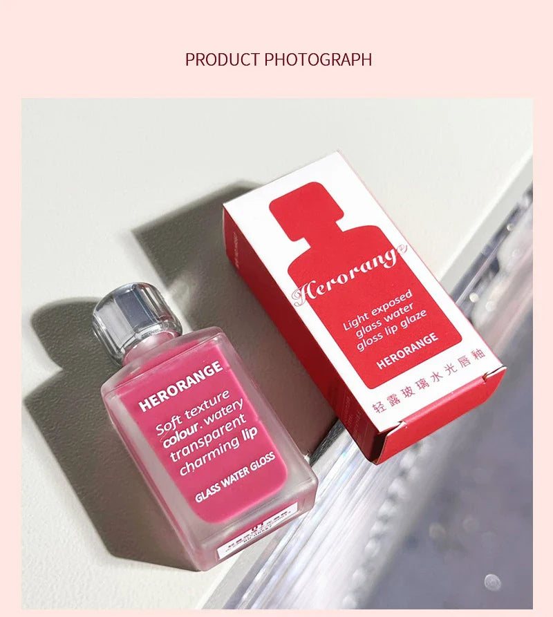 HERORANGE Light Glass-Like Lip Lacquer - Mirror Shine, Hydrating Formula; Smudge-Proof, Long-Wear, and Skin-Brightening Lootquake LLC