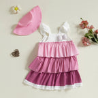 Baby Girl 2-Piece Summer Set Sleeveless Floral Print Dress Matching Sun Hat Toddler Outfit Beach Clothes Lootquake LLC